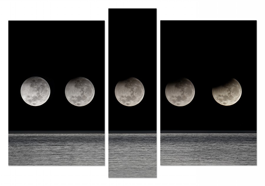 Луна в ростове. Фазы Луны. Триптих Луна. Картина фазы Луны. Пятая фаза Луны.