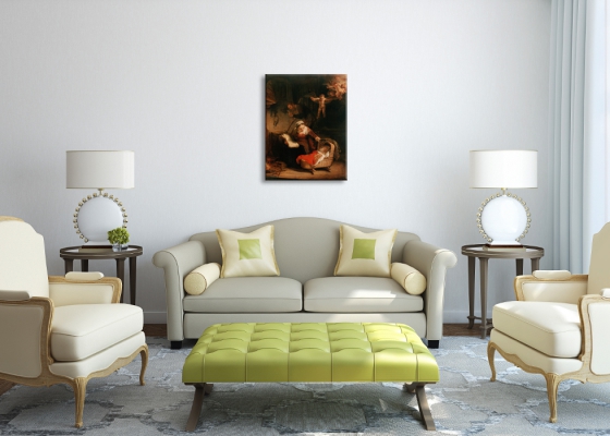 Фото репродукции картины художника Рембрандт  "Святое семейство"