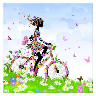 картинка Девочка на велосипеде 03-01 от магазина модульных картин Приоритет