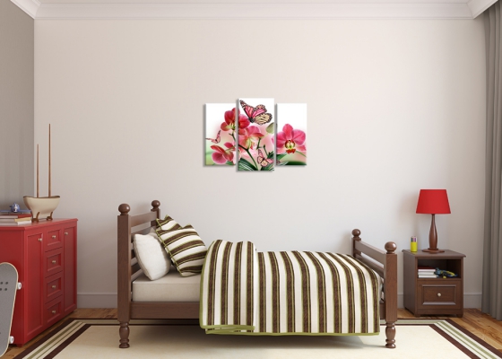 картинка Бабочки и орхидея от магазина модульных картин Приоритет