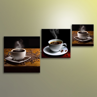 картин для интерьера Три чашечки кофе