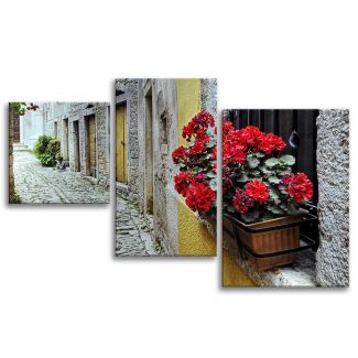 фото картины с цветами Старая улочка 