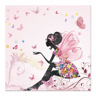картинка Девочка,цветы и бабочки 03-10 от магазина модульных картин Приоритет