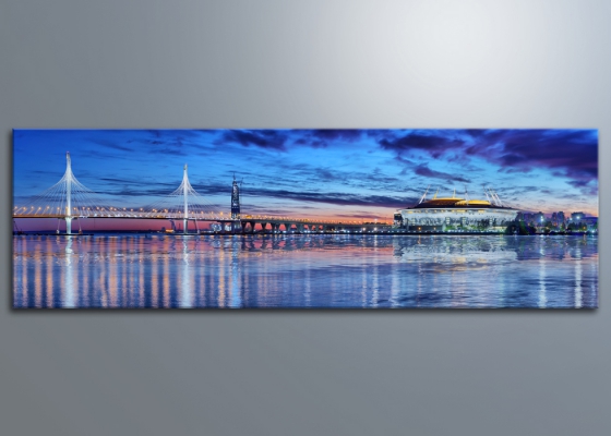 картинка Зенит Арена и Вантовый мост от магазина модульных картин Приоритет