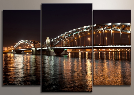 картинка Большеохтинский мост от магазина модульных картин Приоритет