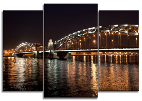 картинка Большеохтинский мост от магазина модульных картин Приоритет