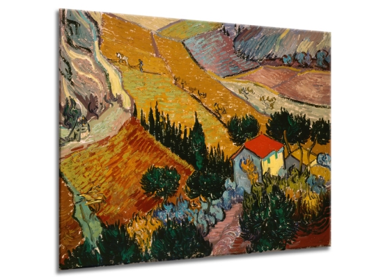 Фото репродукции картины художника Ван Гог Винсент  "Пейзаж с домом и пахарем"
