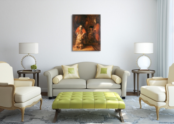 Фото репродукции картины художника Рембрандт  "Возвращение блудного сына"