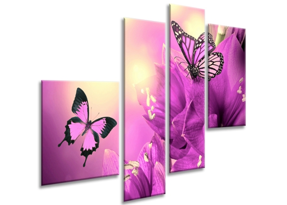 Картина Лиловые цветы и бабочки из раздела Бабочки