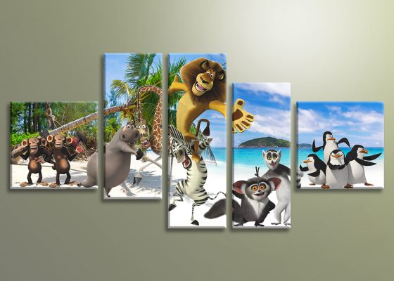 картинка Мадагаскар.Дружная компания от магазина модульных картин Приоритет