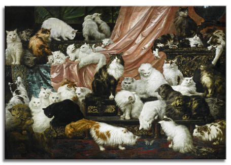 Фото репродукции картины художника Карл Калер "Коты и кошки"