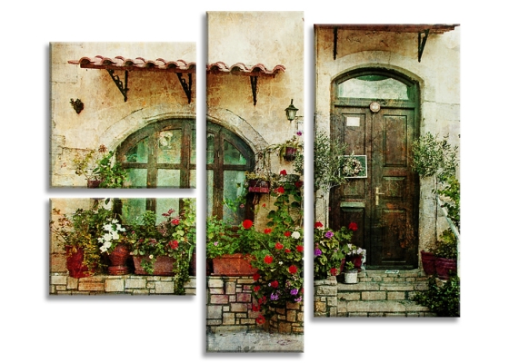 фото картины с цветами Итальянская улочка 