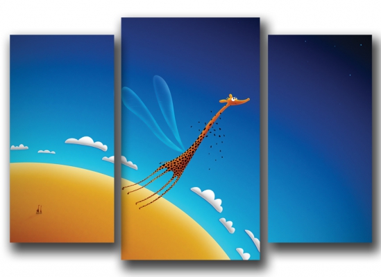 картинка Полёт жирафика 03-13М от магазина модульных картин Приоритет