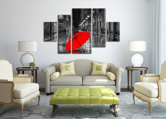 картинка Красный зонт от магазина модульных картин Приоритет