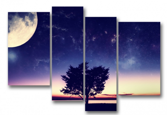 картинка Ночное небо 03М-140х100  от магазина модульных картин Приоритет