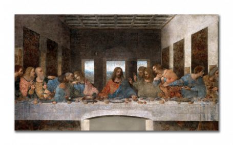 Фото репродукции картины художника Леонардо да Винчи "Тайная вечеря"