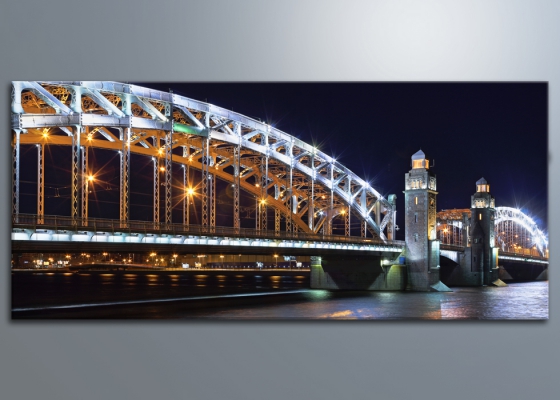 картинка Большеохтинский мост. Перспектива от магазина модульных картин Приоритет