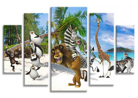 картинка Мадагаскар.Весёлая компания от магазина модульных картин Приоритет