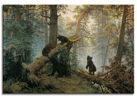 Фото репродукции картины художника Шишкин И.И. "Утро в сосновом лесу"